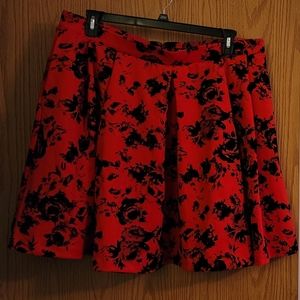 Bright red and black torrid skirt
